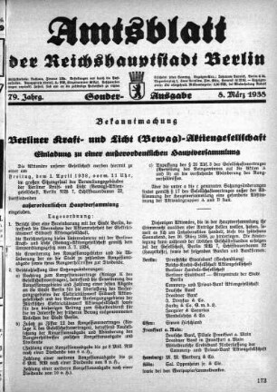 Sonder-Ausgabe, 8. März 1938