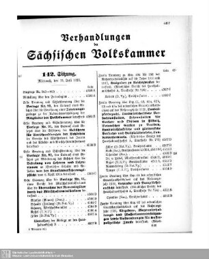 142. Sitzung