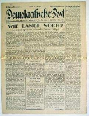 Wochenzeitung deutscher Emigranten in Mexico "Demokratische Post"