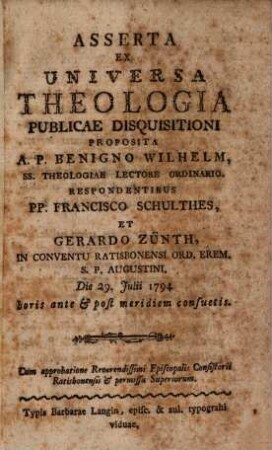 Asserta ex universa theologia