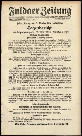 Ausgabe vom Montag, den 02. Oktober 1916.