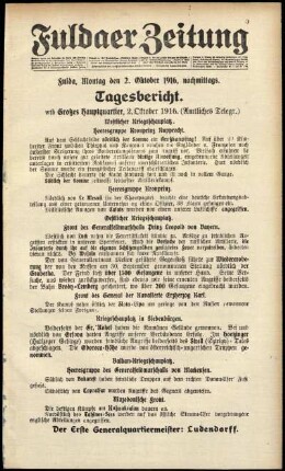 Ausgabe vom Montag, den 02. Oktober 1916.