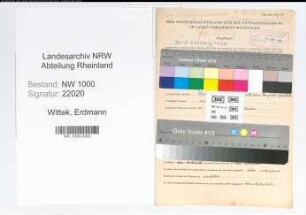 Entnazifizierung Erdmann Wittek, geb. 06.12.1888 (Lehrer)