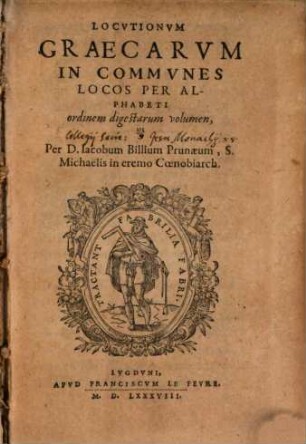 Locutionum Graecarum in communes locos per alphabeti ordinem digestarum volumen