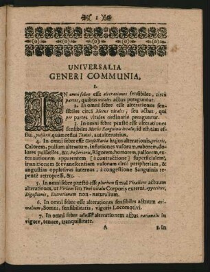 Universalia Generi Communia.