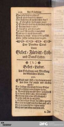 (I.) Gebet-Lieder. Um Erhaltung und Wirckung des Göttlichen Worts.