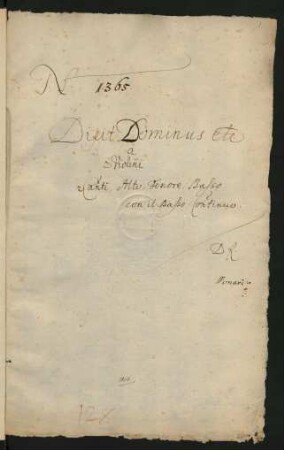 Dixit Dominus; V (5), Coro, vl (2), bc; D-Dur