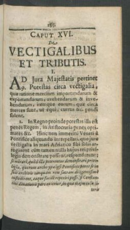 Caput. XVI. De Vectigalibus Et Tributis