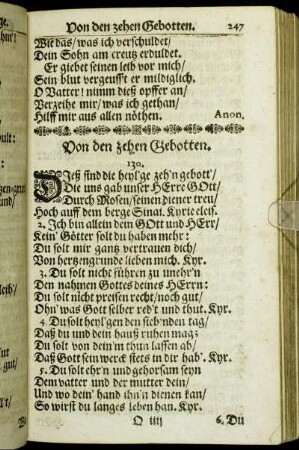 Von den zehen Gebotten.