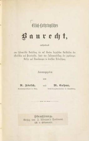 Elsaß-lothringisches Baurecht