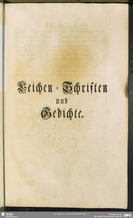 Epicedia : Leichen-Schriften und Gedichte