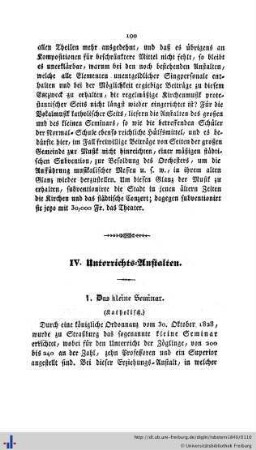 IV. Musikalische Unterrichts-Anstalten.