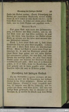 Benutzung des farbigen Goldes