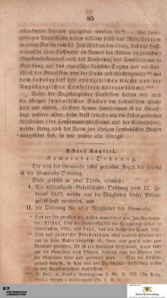 Achtes Kapitel: Gemeinde-Ordnung