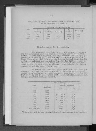 Ehescheidungen bei Kriegsehen.