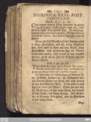 Dominica XXVI. Post Trinitatis.