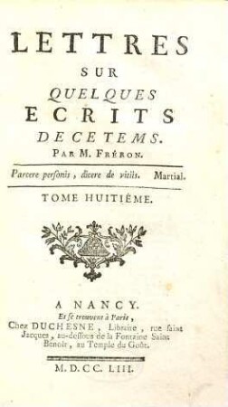 Lettres sur quelques ecrits de ce tems, 8