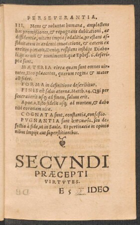 Secundi Praecepti Virtutes.