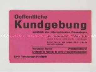 Einladung der KPD-Frauengruppe Geesthacht zu einer Frauentags-Veranstaltung