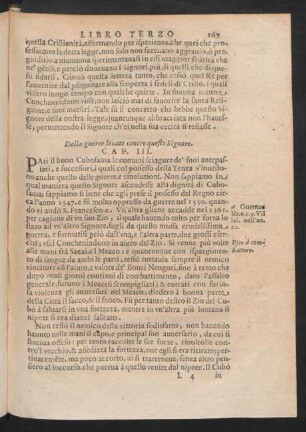 Cap. III. Della guerra levate contro questo Signore