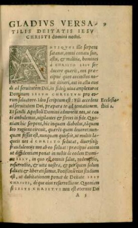 Gladius Versatilis Deitatis Iesu Christi domini nostri.