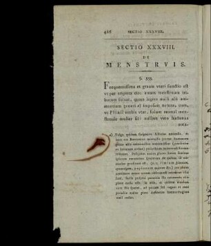 Sectio XXXVIII. De Menstruis