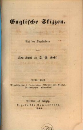 Englische Skizzen, 3. Spaziergänge à l'anglaise