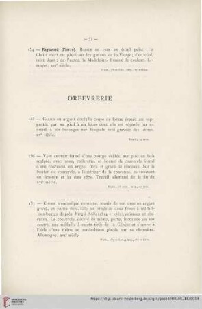 Orfèvrerie (Nr. 155 - 166)