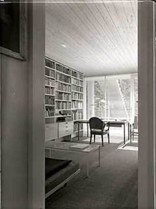 Groethuysen, Herbert; München - Neuhausen, Rondell Neu Wittelsbach 1a; Eigenes Wohnhaus H. Groethuysen an Stelle der elterl. Villa - Bibliothek