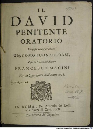 Il David penitente