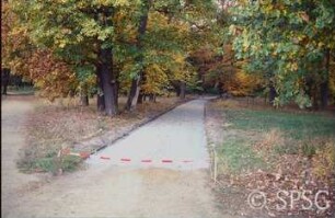 Potsdam, Park Sacrow, Bau des südlichen Drive (Friedhofsweg).