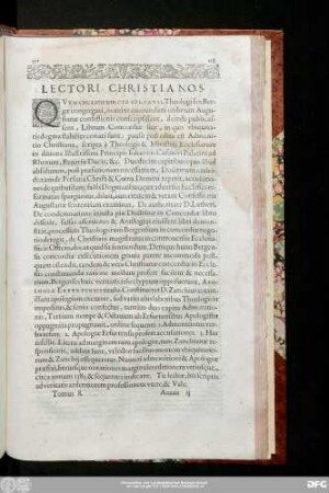 Lectori Christianos.