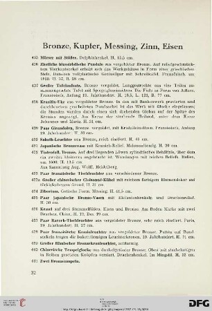 Bronze, Kupfer, Messing, Zinn, Eisen (Nr. 425-490)