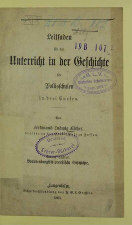 Cursus 3: Brandenburgisch-preußische Geschichte