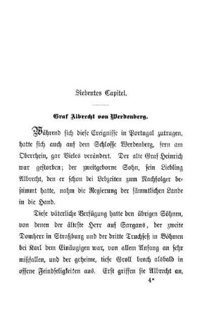 Siebentes Capitel. Graf Albrecht von Werdenberg.