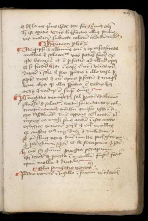 Alchemische Rezepte und Notae (u.a. Bitumen philosophorum, Purgatio veneris)