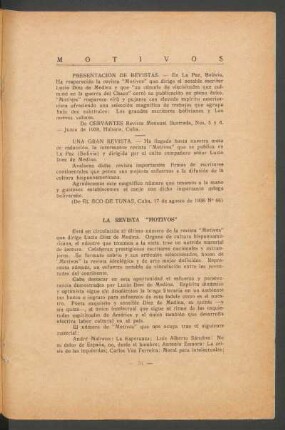 La revista "Motivos"