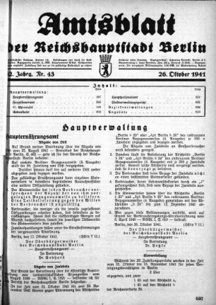 1941,43: Nr. 43, 26. Oktober 1941