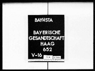 Briefe an die bayerische Gesandtschaft von Triva