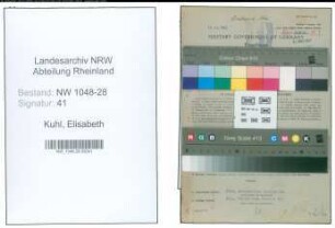 Entnazifizierung Elisabeth Kuhl , geb. 14.06.1913 (Postassistentin)