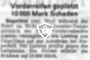 Vorderreifen geplatzt 10000 [Name maskiert]