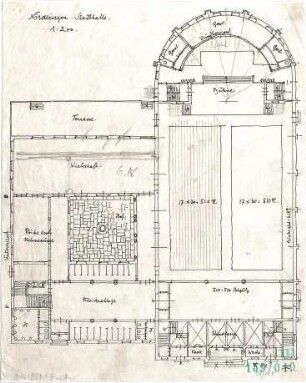 Fischer, Theodor; Nördlingen; Stadthalle - Grundriss EG