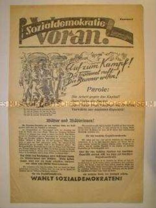Wahlzeitung der SPD Ostsachsen zur Reichstagswahl 1928