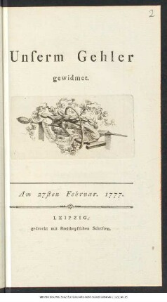 Unserm Gehler gewidmet