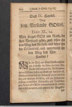 Das IX. Capitel. Von dem Verstande Gottes.
