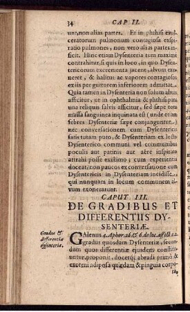 CAPUT III. DE GRADIBUS ET DIFFERENTIIS DYSENTERIÆ