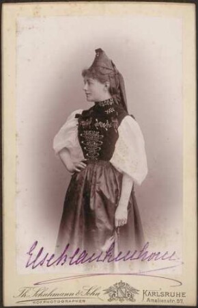 Badische Tracht, Frau, Kniestück.