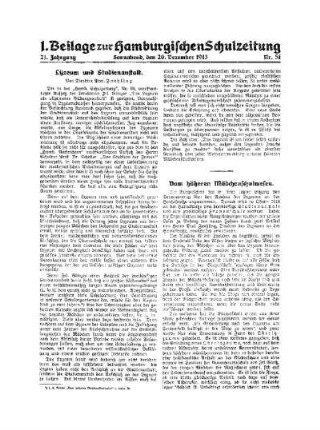 Lyzeum und Studienanstalt : 1. Beilage zu Nr. 51
