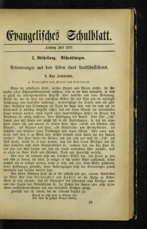 Erinnerungen aus dem Leben eines Landschullehrers