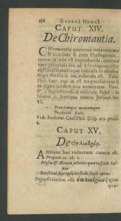 Caput XIV. De Chiromantia.